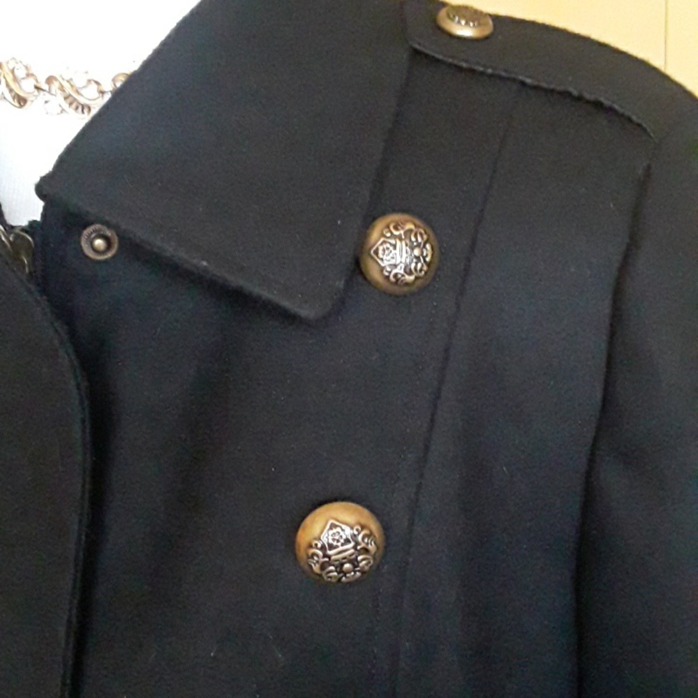 ESPIRIT BLACK Wool coat size L - Picture 8 of 16